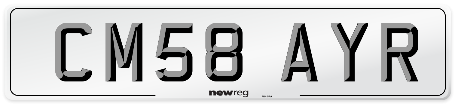 CM58 AYR Number Plate from New Reg